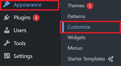 wordpress-appearance-customise-screen